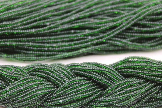 13/0 Charlotte Cut Beads, Tr. Emerald Green, 1/3/5 Hanks, Preciosa Ornella Beads, Embroidery Beads, Craft Supply, Jewelry Findings.