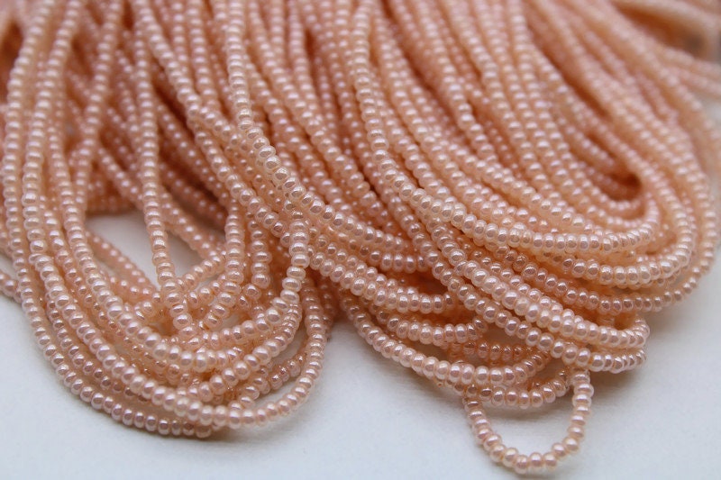 13/0 Preciosa Seed Beads, Cheyenne Pink Luster, 1/3/5 Hanks, Czech Seed Beads, Embroidery Beads, Craft Supply, Jewelry Findings