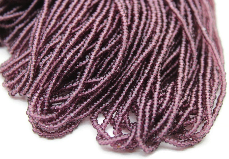 11/0 Charlotte Cut Beads, Tr. Amethyst (2 Perfect Facets) 1/3/5 Hanks, Embroidery Material, Jewelry Supply, Vintage Premium True Cuts, 20060