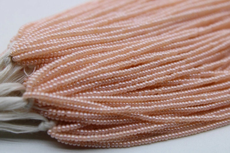 13/0 Preciosa Seed Beads, Cheyenne Pink Luster, 1/3/5 Hanks, Czech Seed Beads, Embroidery Beads, Craft Supply, Jewelry Findings