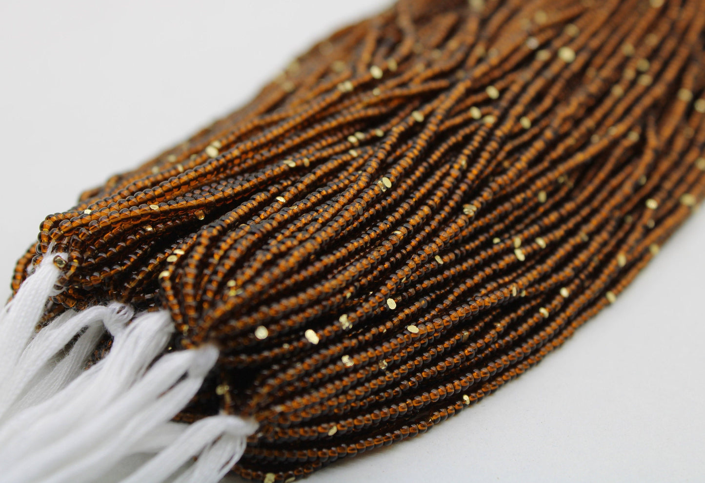 11/0 Charlotte Cut Beads, Tr. Topaz Brown with Gold Gleams, 1/3/5 Hanks, Preciosa Ornella Beads, Embroidery Beads, Craft Supply, Jewelry Finding, 10140.