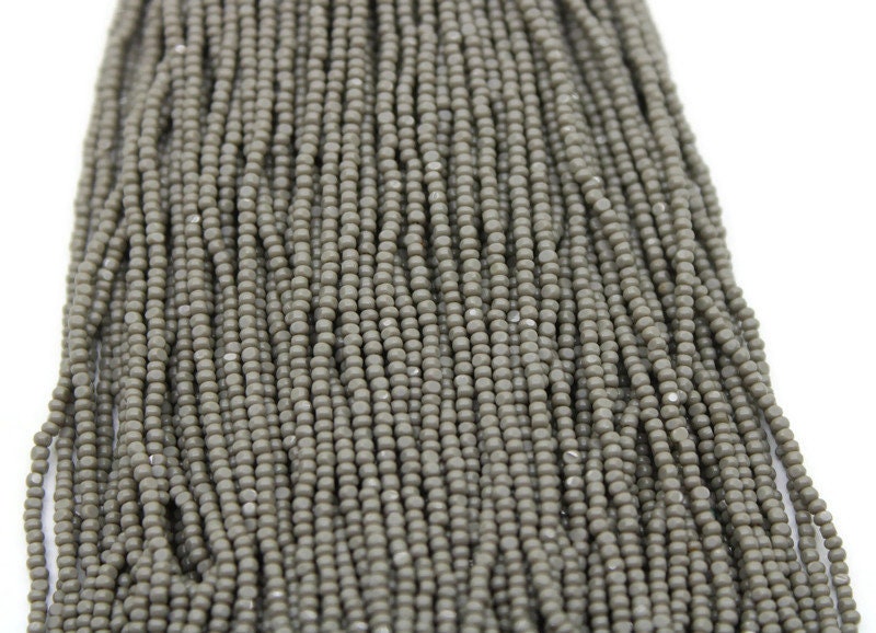 11/0 Charlotte true Cut Beads Gray Opaque (2 Perfect Facets) Premium True Cuts, 1/3/5 Hanks, Embroidery Material, Jewelry Supply, 43020