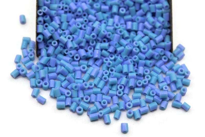 11/0, 2 Cut Tropical Blue-Aqua Blue Striped Seed Beads, 20/50/100 Grams Packs, Embroidery Beads, Jewelry Beads, Craft Supply, Indian Beads, 512/11.