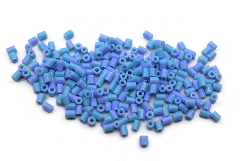 11/0, 2 Cut Tropical Blue-Aqua Blue Striped Seed Beads, 20/50/100 Grams Packs, Embroidery Beads, Jewelry Beads, Craft Supply, Indian Beads, 512/11.