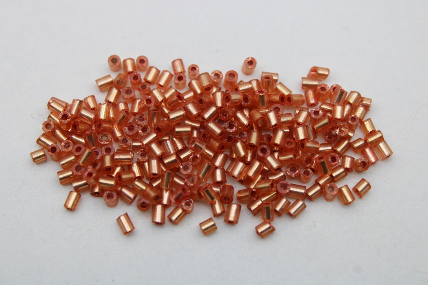 11/0 2 Cut, Salmon silver-lined Seed Beads, 20/50/100 Grams Packs, Hex Cut, Embroidery Beads, Jewelry Beads, Craft Supply, Indian Seed Beads, 220D/15.