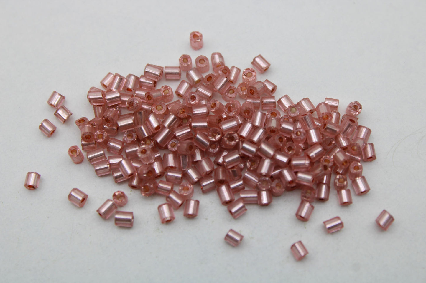 11/0 2 Cut, Medium Pink silver-lined Seed Beads, 20/50/100 Grams Packs, Hex Cut, Embroidery Beads, Jewelry Beads, Supply, Indian Seed Beads, 221D/13.