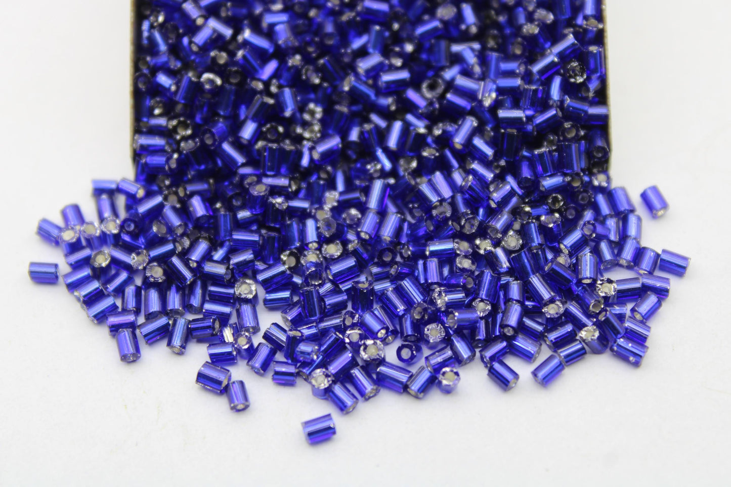 11/0 2 Cut, Navy Blue silver-lined Seed Beads, 20/50/100 Grams Packs, Hex Cut, Embroidery Beads, Jewelry Beads, Supply, Indian Seed Beads, 28/19.