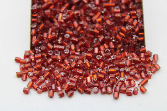 11/0 2 Cut, Red silver-lined Seed Beads, 20/50/100 Grams Packs, Hex Cut, Embroidery Beads, Jewelry Beads, Craft Supply, Indian Seed Beads, 25L/20.