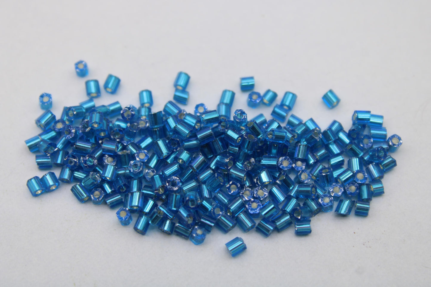 11/0, 2 Cut, Aqua Blue silver-lined Seed Beads, 20/50/100 Grams Packs, Hex Cut, Embroidery Beads, Jewelry Beads, Supply, Indian Seed Beads, 23D/21.