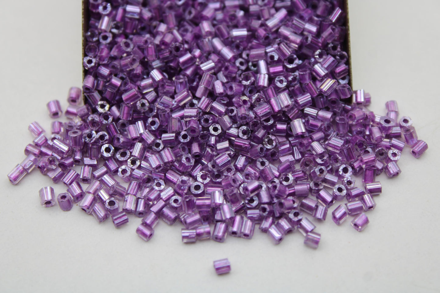 11/0 2 Cut, Purple Transparent/Pink Lined Seed Beads, 20/50/100 Grams Packs, Hex Cut, Color-lined Beads, Inside Color Beads, Indian Seed Bead, 312