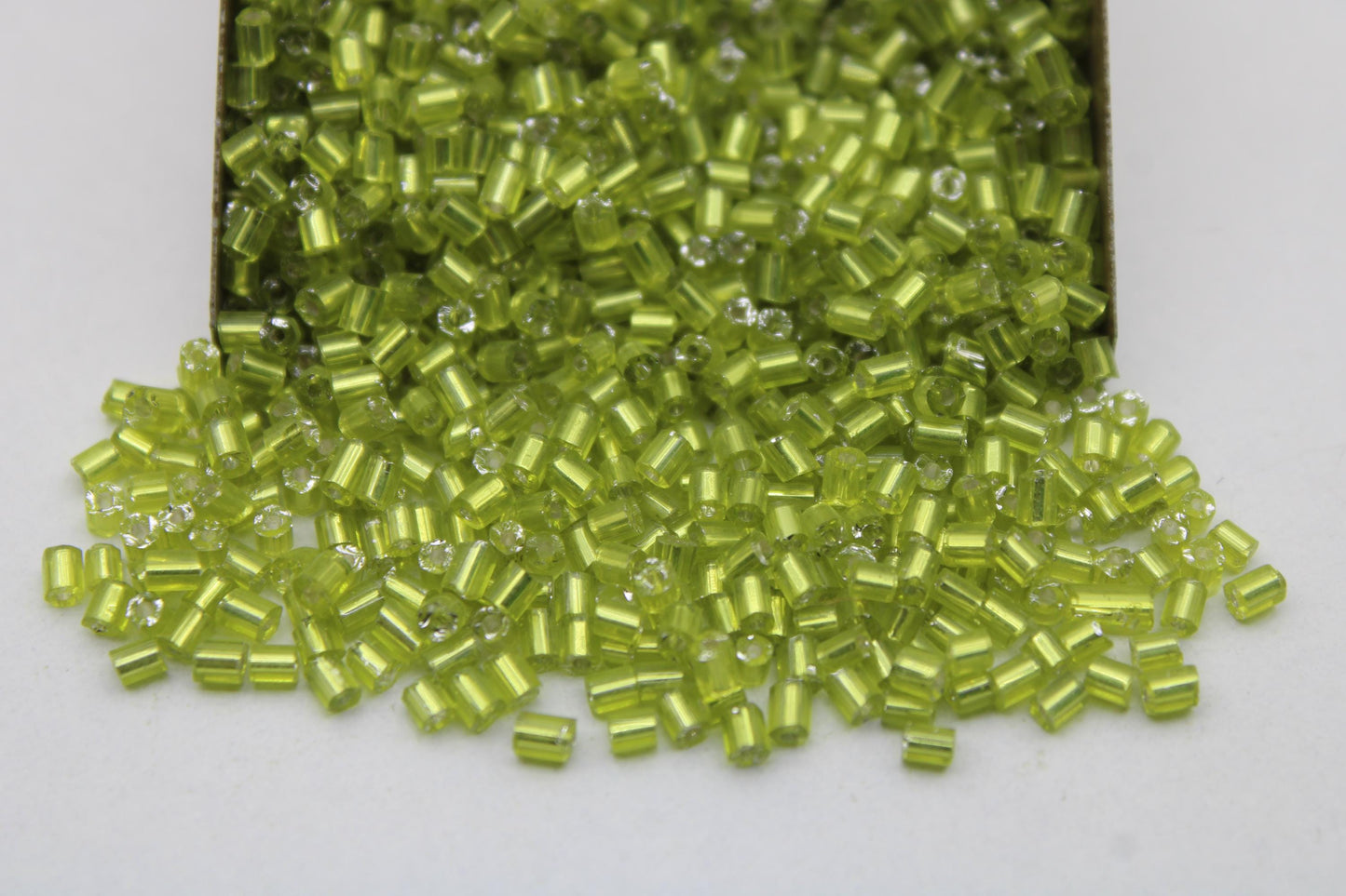 11/0 2 Cut, Lime Green silver-lined Seed Beads, 20/50/100 Grams Packs, Hex Cut, Embroidery Beads, Jewelry Beads, Supply, Indian Seed Beads, 24L/12.