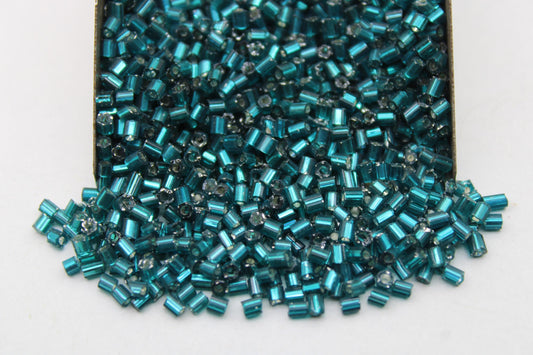 11/0 2 Cut, Teal silver-lined Seed Beads, 20/50/100 Grams Packs, Hex Cut, Embroidery Beads, Jewelry Beads, Craft Supply, Indian Seed Beads, 23B/22.